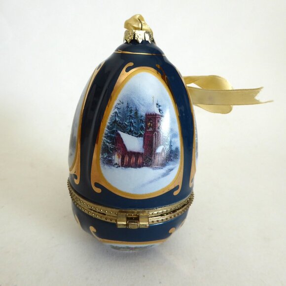 NEW 4.5” VALERIE PARR HILL QVC BOUTIQUE PORCELAIN MUSICAL EGG ORNAMENT - Picture 5 of 13
